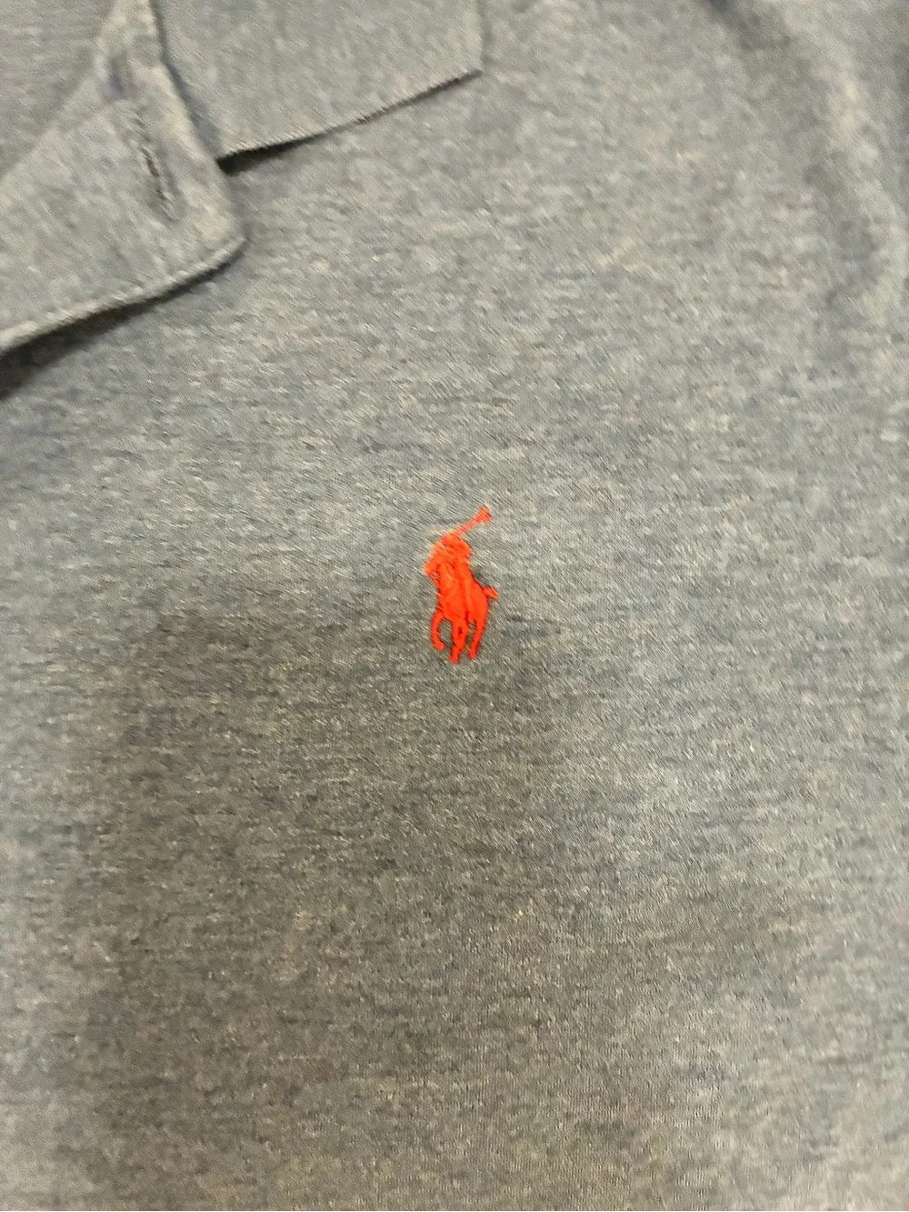 Polo Ralph Lauren Men’s Shirt - Blue with Red Logo GUC Size Large